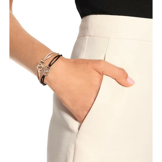 Valentino Garavani VLOGO Crystal-embellished Cord Bracelet 3 Valentino Garavani VLOGO Crystal-embellished Cord Bracelet - Image 2