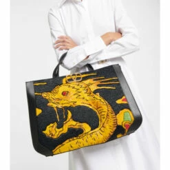 Valentino Garavani VLogo Drago Re-Edition Embroidered Tote Bag