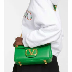 Valentino Garavani Stud Sign Leather Shoulder Bag