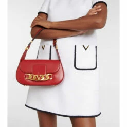 Valentino Garavani VLogo Chain Leather Shoulder Bag