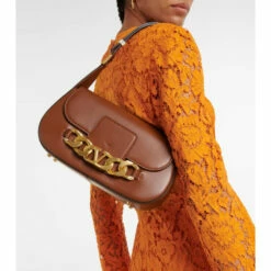 Valentino Garavani VLogo Chain Leather Shoulder Bag