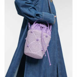 Valentino Garavani Roman Stud Leather-trimmed Bucket Bag