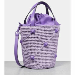 Valentino Garavani Roman Stud Leather-trimmed Bucket Bag -Valentino Garavani Sales unnamed file 38