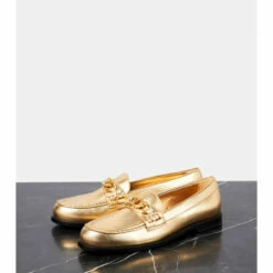 Valentino Garavani VLogo Chain Metallic Leather Loafers -Valentino Garavani Sales unnamed file 539