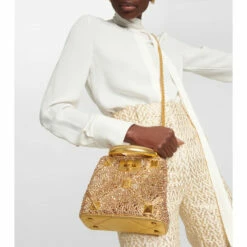 Valentino Garavani Roman Stud Mini Embellished Leather Shoulder Bag