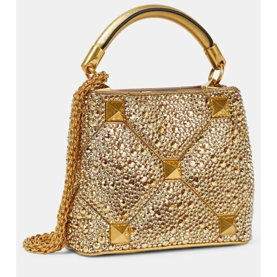 Valentino Garavani Roman Stud Mini Embellished Leather Shoulder Bag 5 Valentino Garavani Roman Stud Mini Embellished Leather Shoulder Bag - Image 3