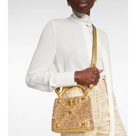 Valentino Garavani Roman Stud Mini Embellished Leather Shoulder Bag 7 Valentino Garavani Roman Stud Mini Embellished Leather Shoulder Bag - Image 5