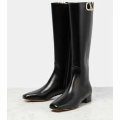 Valentino Garavani VLogo Leather Knee-high Boots -Valentino Garavani Sales unnamed file 587