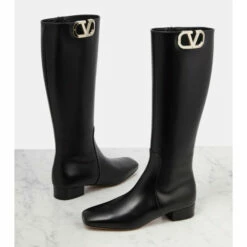 Valentino Garavani VLogo Leather Knee-high Boots -Valentino Garavani Sales unnamed file 588