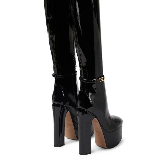 Valentino Garavani Tan-Go Patent Leather Over-the-knee Boots 4 Valentino Garavani Tan-Go Patent Leather Over-the-knee Boots - Image 2