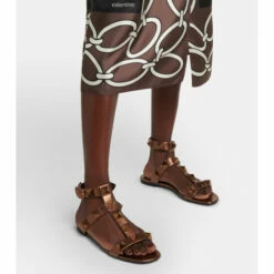 Valentino Garavani Roman Stud Metallic Leather Sandals -Valentino Garavani Sales unnamed file 626