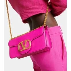 Valentino Garavani Locò Leather Shoulder Bag