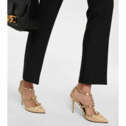 Valentino Garavani Rockstud Raffia And Leather Pumps -Valentino Garavani Sales unnamed file 709