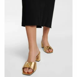 Valentino Garavani One Stud Metallic Leather Mules -Valentino Garavani Sales unnamed file 814