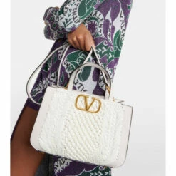 Valentino Garavani VLogo Small Crochet Tote Bag