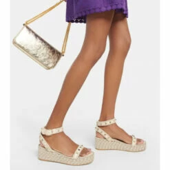 Valentino Garavani Rockstud Leather Wedge Espadrilles -Valentino Garavani Sales unnamed file 92