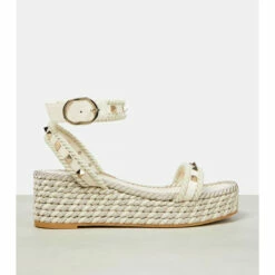 Valentino Garavani Rockstud Leather Wedge Espadrilles -Valentino Garavani Sales unnamed file 94