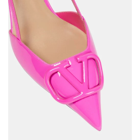 Valentino Garavani VLogo Leather Slingback Pumps 7 Valentino Garavani VLogo Leather Slingback Pumps - Image 5