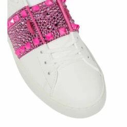 Valentino Garavani Rockstud Untitled Embellished Leather Sneakers -Valentino Garavani Sales unnamed file 965